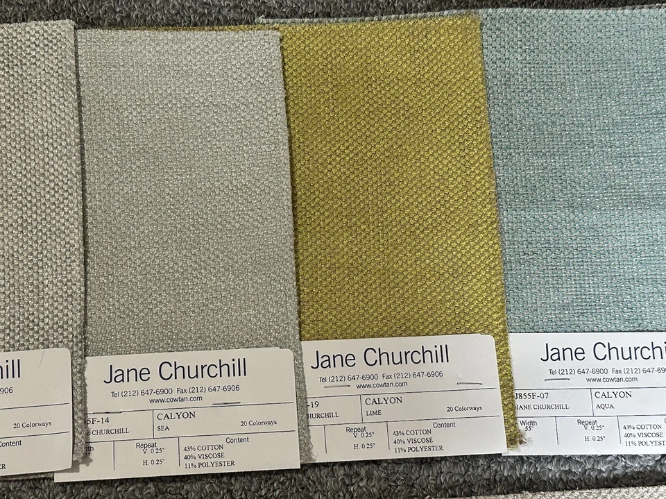 Jane Churchill Fabric Samples Lot of 17 Beige Blue Taupe Sand Silver Gold Crafts - Image 4 of 4