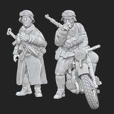 Just Some Miniatures WW2 German Kradschutzen Bolt Action Early War Bikers Recon