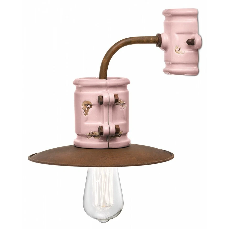 Aplique de pared vintage retro azul cielo y cerámica oxidada 1 luz FLR-27 Foto 3 de 4