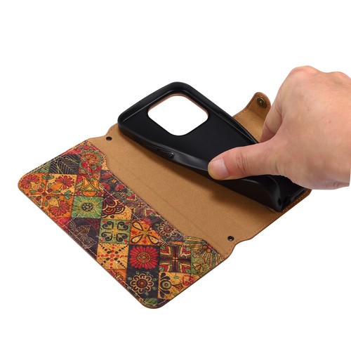 Cork Flower Series Fashion Retro Flip Leather Wallet card Cell Phones Case - Picture 10 of 26