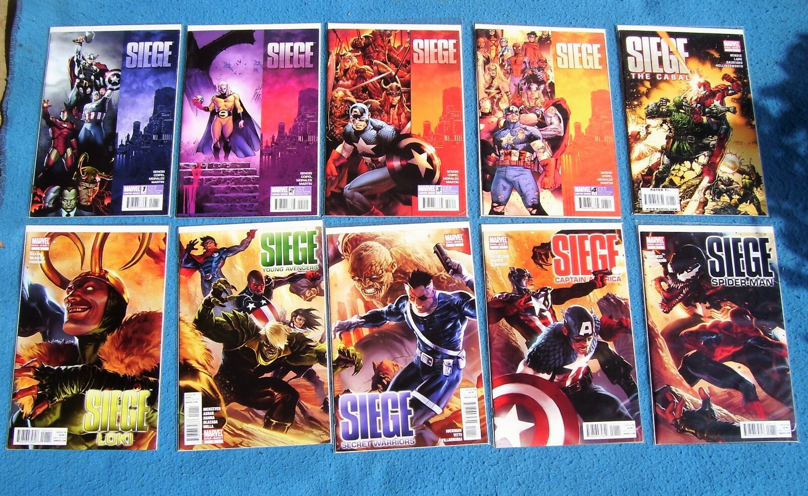 Marvel  2010 Siege 1- 4 Complete + 6 One-Shot Cabal, Loki, Spiderman, etc. VG/FN