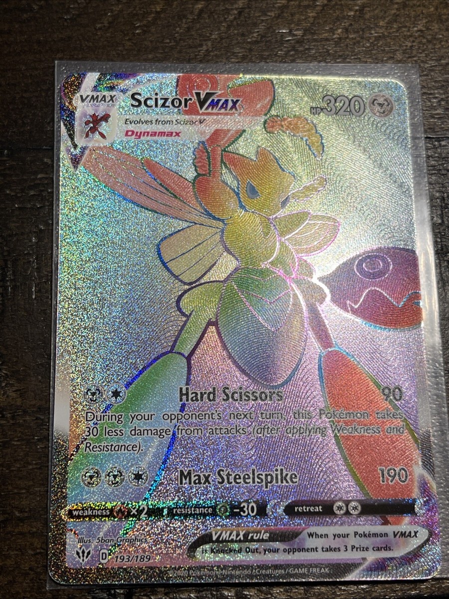 Scizor VMAX 193/189 Rainbow Full Art Darkness Ablaze Pokémon Card