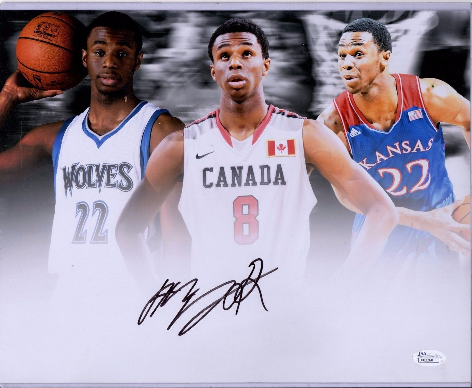 Andrew Wiggins Minnesota Timberwolves Signed 11x14 Photo JSA COA (PH4863) 