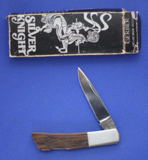 Vintage Gerber Silver Knight 250A madera, hoja de bloqueo, nuevo en caja, nuevo en caja