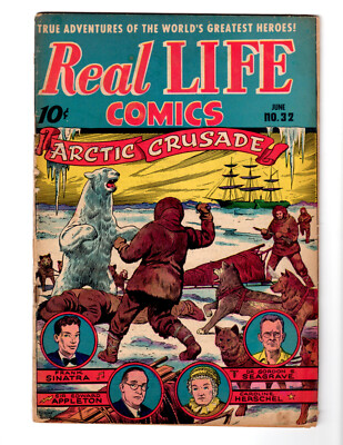 REAL LIFE COMICS #32 (June 1946) Golden Age 10 cent comic book, Frank Sinatra