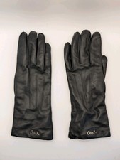 Coach Black Leather Cashmere Lined Women's Gloves Size 7 L