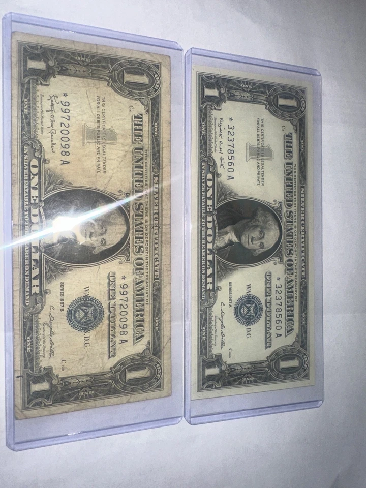 1957 P $1 Dollar Bill Silver Certificate STAR Note FREE SHIPPING VG/F Or Better - Image 3 of 3