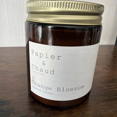 NEW Papier & Chaud Soy Wax Scented Candle-6.98 oz-Orange Blossom-smells so good!