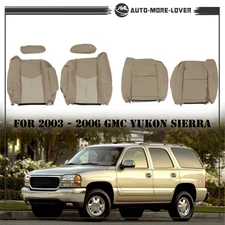 Seat Cover Driver&Passenger Bottom&Top For GMC Yukon Sierra Denali 2003-2006 Tan