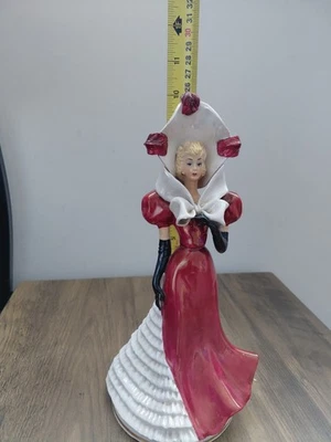 Vintage Japanese Porcelain Lady Figurine Victorian Lady Unmarked 1950s To 1960s - Image 1 of 4