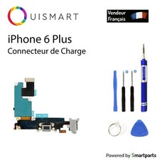 OuiSmart® NAPPE JACK POUR IPHONE 6 ECOUTEUR + CONNECTEUR DE CHARGE GRIS-NOIR