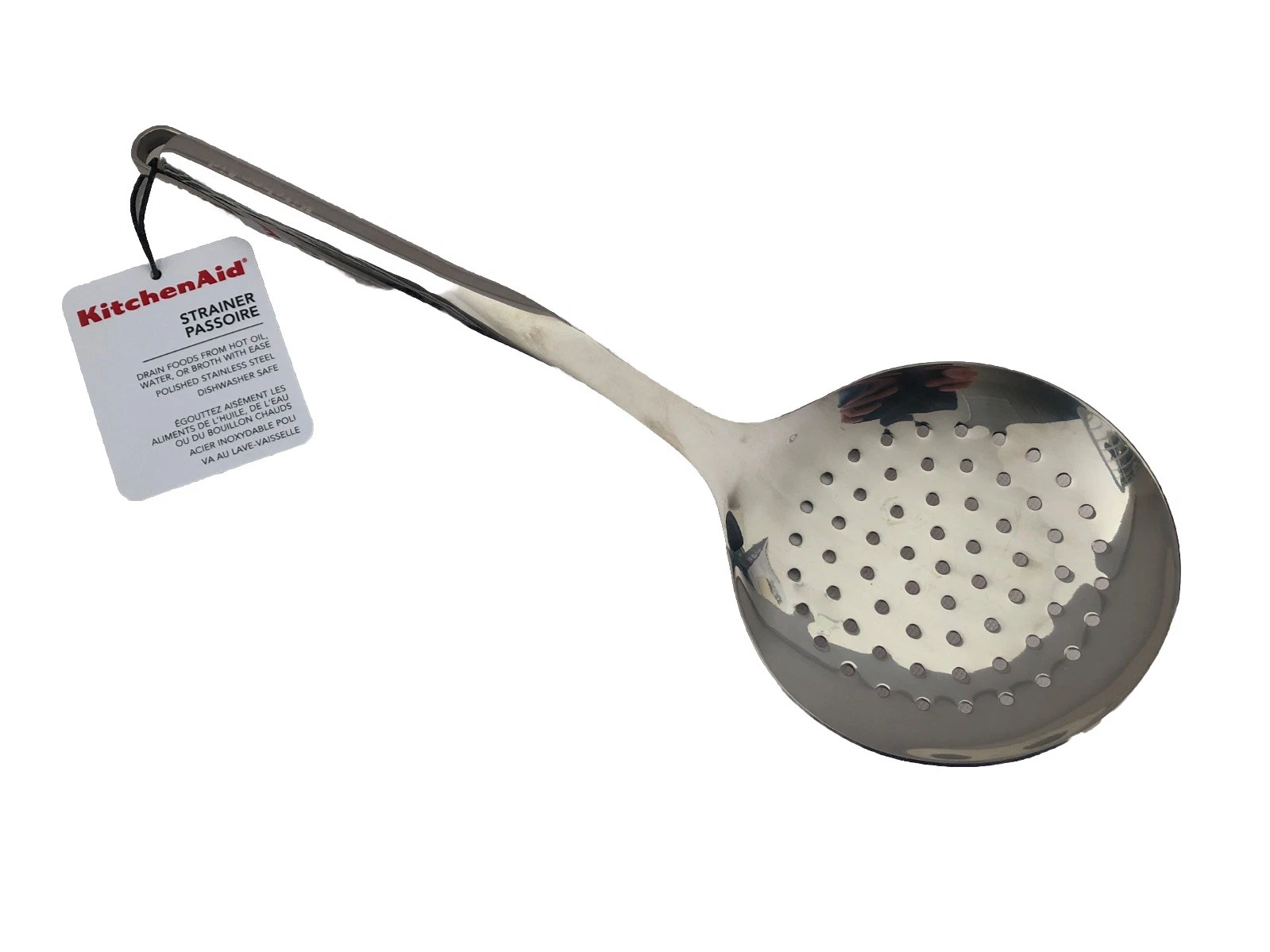 New KitchenAid Premium Spoon Stainless Steel Strainer Skimmer