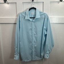 Calvin Klein Light Blue Performance Non Iron Dress Shirt Regular Mens 17 34 35