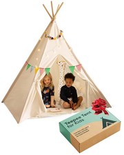 Teepee Tent for Kids - Castle Theme Indoor Outdoor Playhouse with LED Star ...