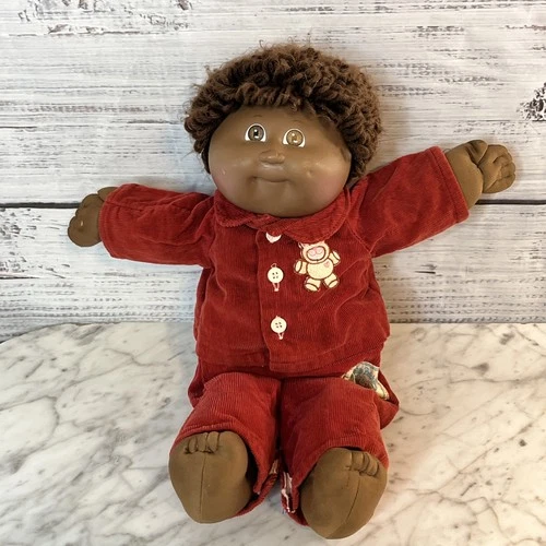 Cabbage Patch Kids Xavier Roberts 1984 African American Boy Red Corduroy Outfit