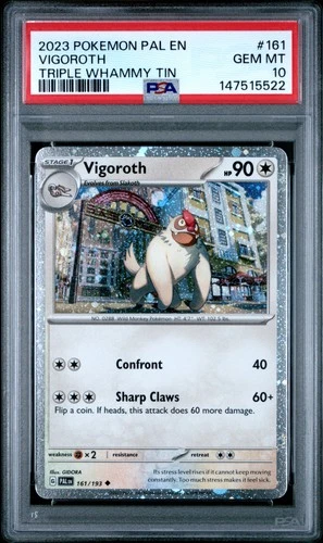2023 POKEMON PAL EN-PALDEA EVOLVED TRIPLE WHAMMY TIN #161 VIGOROTH PSA 10
