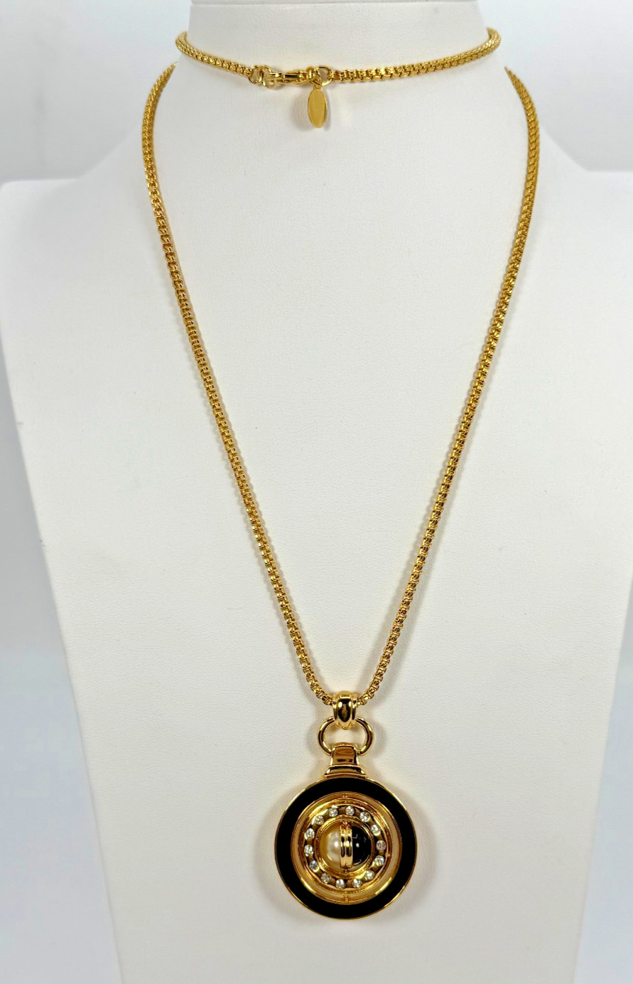VTG KJL Kenneth J. Lane Pendant Necklace Gold Ton… - image 2