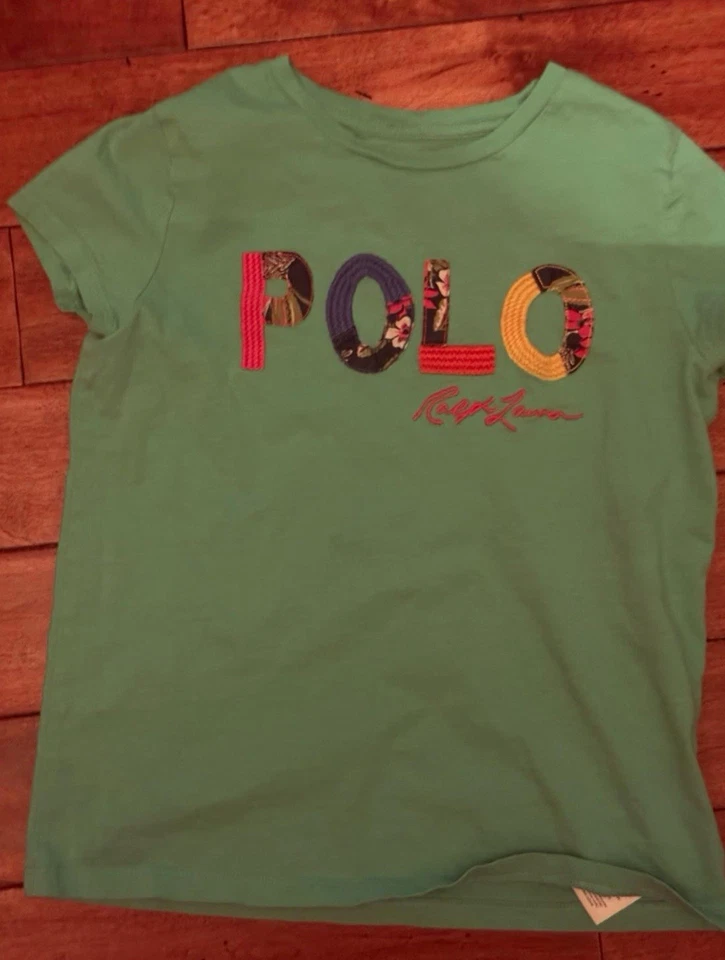 Футболка для девочек Polo Ralph Lauren с логотипом Key West зеленая размер M (8/10) - Изображение 2 из 4