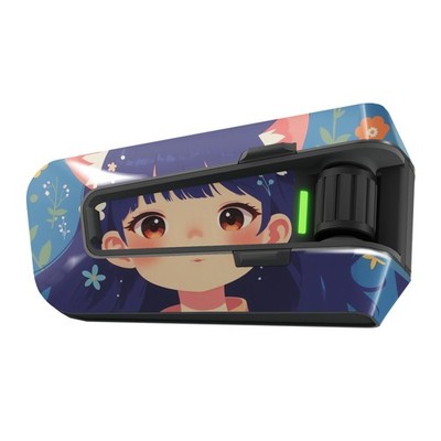 For Cardo Packtalk Edge Device Protection Decal Sticker 1pc Blue Cat Girl
