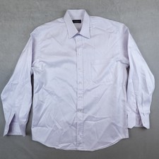 Canali Shirt Mens 42 16.5 Button Up Dress Purple Long Sleeve Italy Work Casual