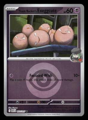 Team Rocket's exeggcute (Energy Symbol Pattern) 077/217 Ascended Heroes NM