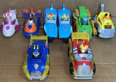 FULL SET Paw Patrol Super Mighty Pups Charged Up Light & Sound Vehicles Figure