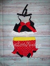 NEW Boutique Minnie Mouse Ruffle Bikini Swimsuit
