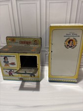 Vintage Wolverine Snow White Tin Litho Toy Kitchen Stove  Fridge - Fast Shippin