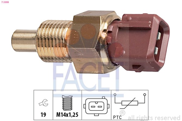 Facet KüHlmittel Wasser Temperatur Sensor 7.3308 FüR 405 Berlingo Jumpy Saxo 306-image