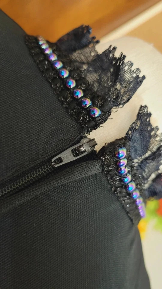 Mini vestido de noche babydoll floral cuello alto mod gogo lurex años 60 talla 8 10 Foto 4 de 4