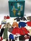 KEN Dolls in their original 1961 teal green case with "Ken by Mattel" clothes