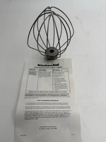 KitchenAid Mixer Wire Whisk Whip Attachment Stainless Steel Silver Bowl