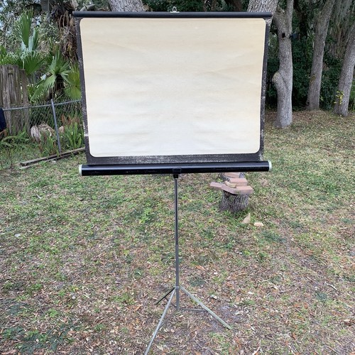 Vintage Da-lite Flyer 30x40” Portable Movie/Projection Screen Black Made In USA