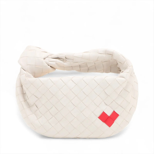 Bottega Veneta Intrecciato Mini Jodi Leather Hand bag White x red