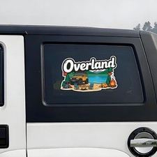 Retro Overland 4x4 Offroad Vinyl Decal for Car Jeep Truck Outdoor Auto Exterior