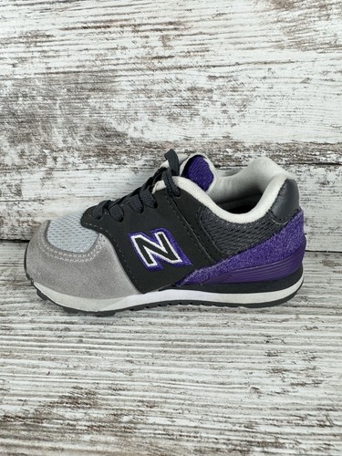 Toddler New Balance 574 Gray/Black/Purple Sneakers Sz 5.5M Athletic Gym - Picture 3 of 11