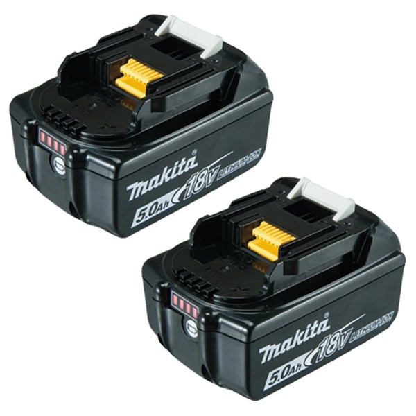 Makita 2X BL1850B Akku 5,0 Ah 18V Li-Ion Mit Ladestandsanzeige - BL1850B-2-image