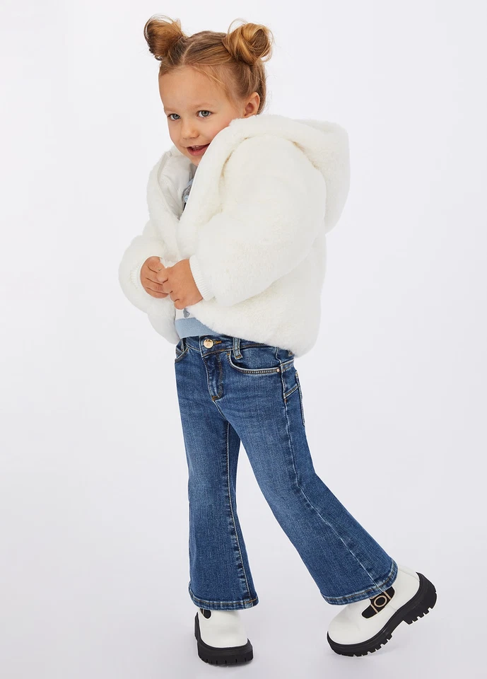 KF5058 GIACCONE IN TEDDY LIU JO BAMBINA GIUBBOTTO ECO PELLICCIA BIANCO GIUBBINO - Immagine 3 di 4