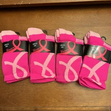 TCK LBCC3 Socks Adult Small Hot Pink Multisport Socks 4 Pairs Cancer Aware