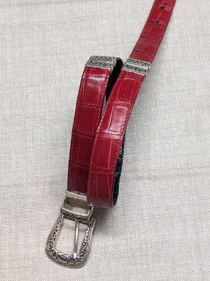vintage 1990s belt BRIGHTON reversible 28 red/black  display picture 3