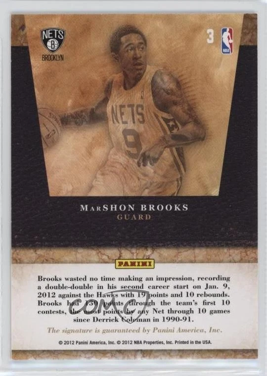 2011-12 Panini Limited Draft Pick Redemptions Auto MarShon Brooks #3 Auto - Image 2 of 2