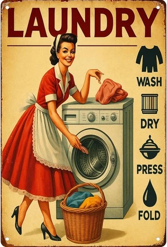 Vintage Laundry Room Funny Tin Metal Signs Home Décor 8x12