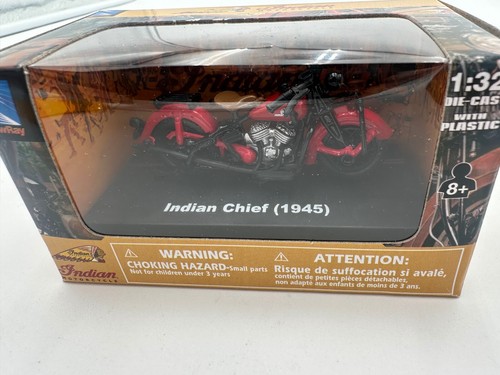 1945 Indian Chief Motorcycle Die Cast with Plastic G scale Model 1:32 New Ray - Picture 3 of 3
