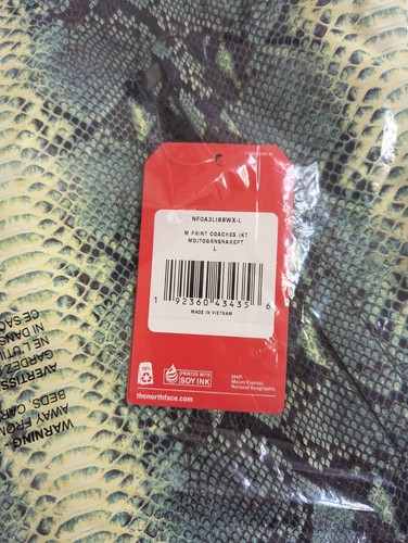 Chaqueta de Entrenadores SUPREME The North Face SS18 Piel de Serpiente Cintada Costura - Verde - Talla L - Imagen 3 de 4