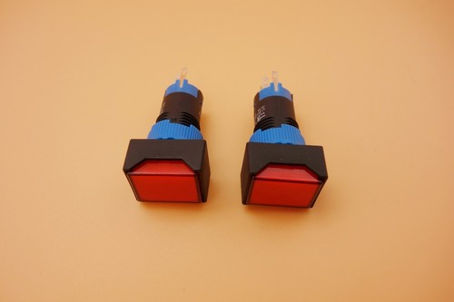 2PCS Cutout 12MM 110V RED LED ILLUMINATED Rectangular Momentary PUSH BUTTON - Picture 2 of 4