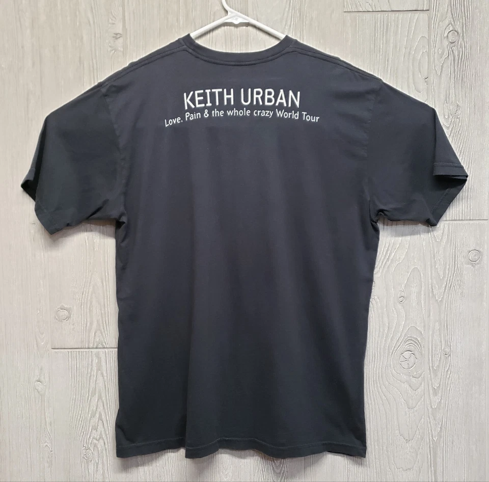 Camiseta Keith Urban Para Hombre XL Concierto Amor Dolor Todo Loco Gira Mundial Hank Evie Foto 2 de 4