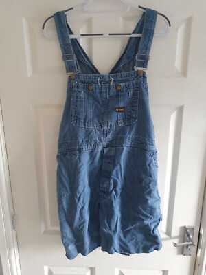 Big Smith blaue Denim-Latzhose abgeschnittene Shorts EINHEITSGRÖSSE NEU KOSTENLOSER UK-VERSAND