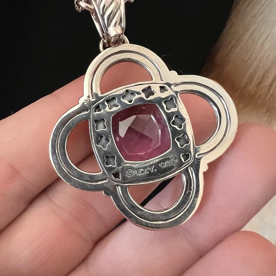 女士 David Yurman 纯银 /18K 32 英寸项链和紫水晶吊坠 — 第 4/4 张图片