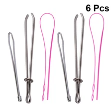 2 Set/6 Pcs Sewing Thread Inserter Sweatpants Threader Metal Drawstring Tool New