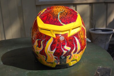 bell airtrix helmet BELL RS-1 SE AIRTRIX MELT DOWN Orange Full Face Motorcycle Helmet Size  SMALL